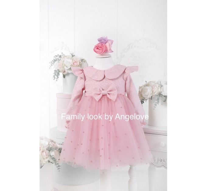 Pink Dress Party Girl - Flower Girl - Birthday - Magnificent  with Pearls - Tutu skirt