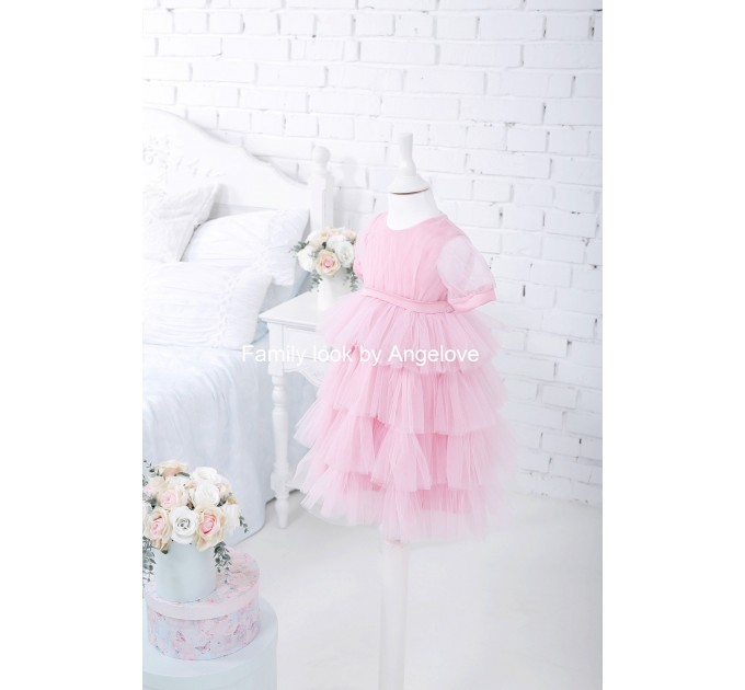 Mommy and Me Dress - Junior Bridesmaids -Maching Outfits Mother and Daughter - Maxi Cocktail Pink Birthday Wedding
