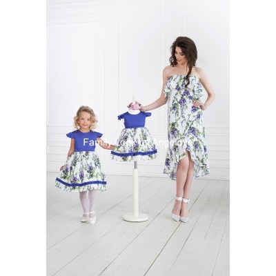 Mother Daughter Matching Tutu Dress Flowers Matching Mom and Baby Family Look Birthday