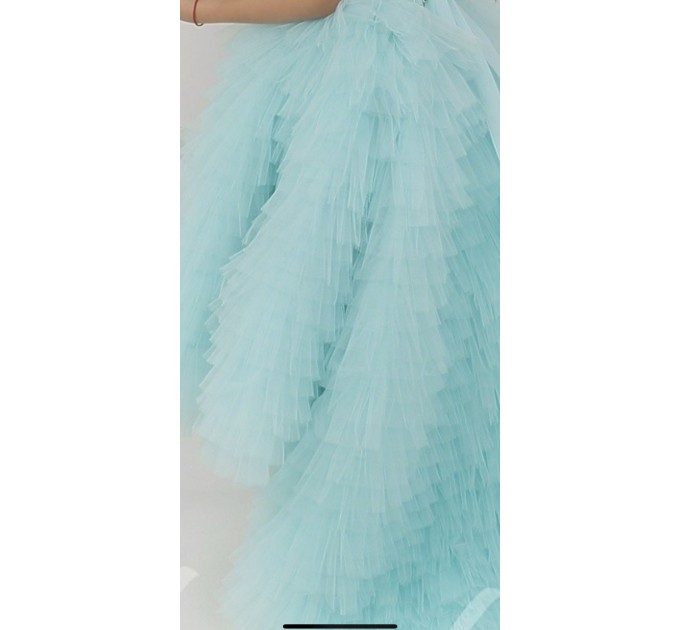 Girls Dress Flower - Ball Gown Girl Dress - Skirt with train Tulle Toddler Girl Photo Props Dress