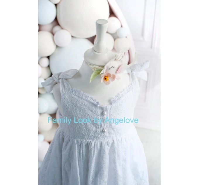 Mommy and Me Matching Sundress - Lace flowers - Cotton - Mother daughter dress - Open back outfits