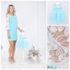 Turquoise  Set Dresses Mom and I 1st birthday party  -  Lace menthol beautiful bright -  fluffy skirt