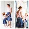 Mommy and Mе Dress -  Silk top - Сotton skirt - Mother and Daughter -  Summer Matching Outfits