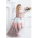Flower Girls Dress - Long Train Ruffles Tulle Skirt - Birthday Party - Gala Ball outfit, Open back