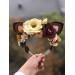 Woodland Flower Crown  Girl  Headband for Babygirl Wedding  Handmade Jewelry Felt Hair Accessories