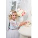 White Dress Flowers Girl -  Junior Bridesmaid - Tulle Skirt - Lace Cute Girl Dress - Glitter Dress- Baptism Dress - Kids Dress