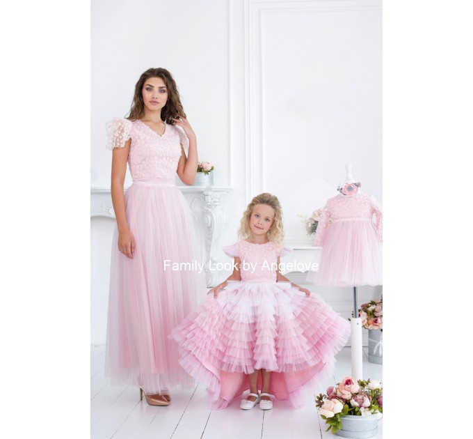 Flower girl dress - Blush Girl Tulle Dress - Princess Party Pink - Pageant Dress - Ball Gown Girl Dress