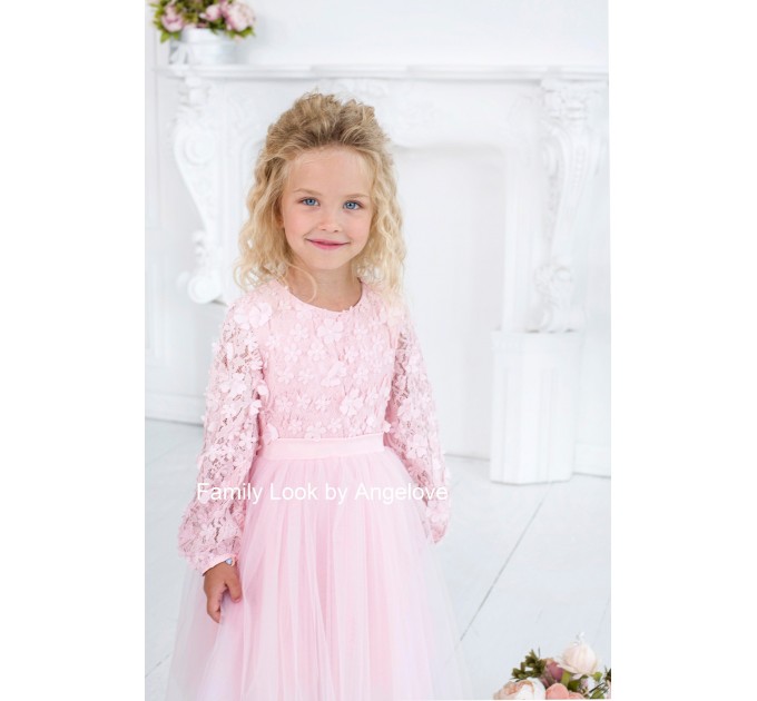 Tulle  Dress Toddler Babygirl -Blush Pink Girl Dress -  Flower Girl First Birthday Party Outfits