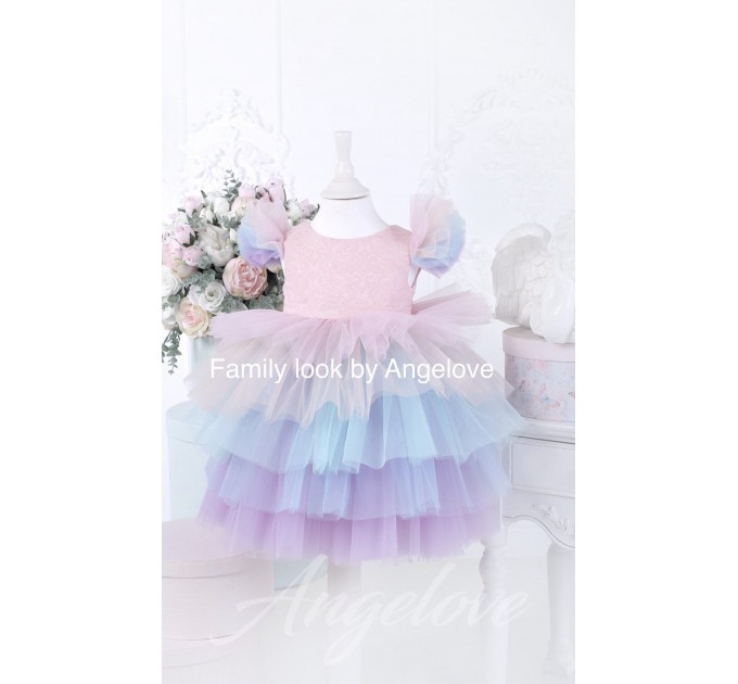 Princess Dress Unicorn Costume Toddler Babygirl Tulle Skirt Flower Girl First Birthday Party Baby