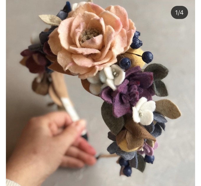 Headband Wreath Photo Props Decoration for Women Girls Flowers Felt