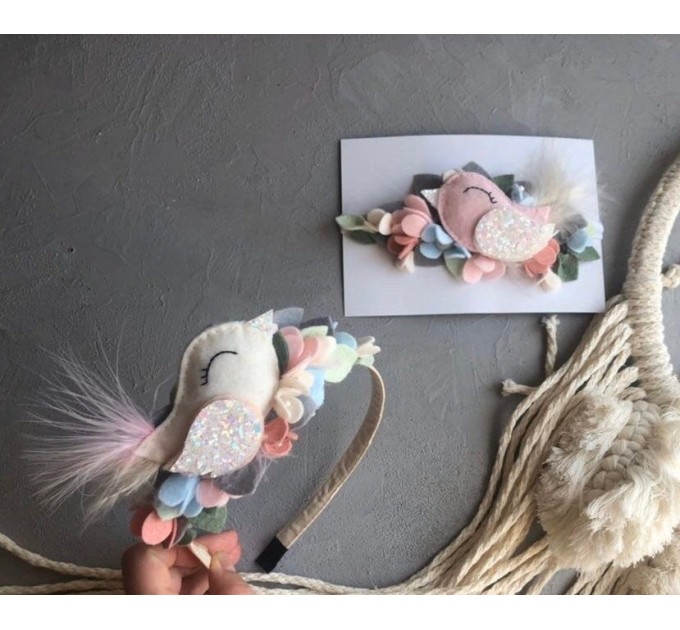 Headband Crown Bird  Feather Wreath Photo Props Decoration for Girls Newborn