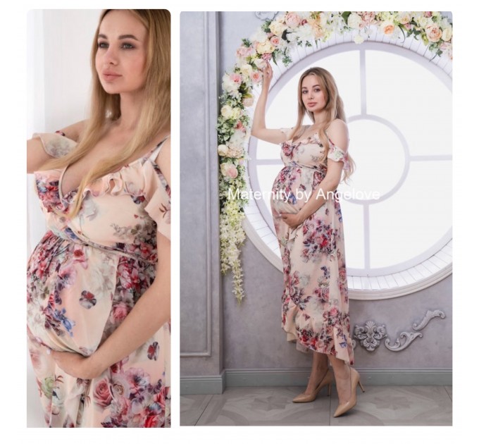 Maternity Dress Small - Photo Shoot - Silk Maternity Robe - Pregnant